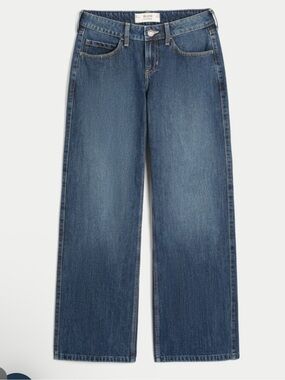 Wide Leg Mid-Blue Denim Jeans